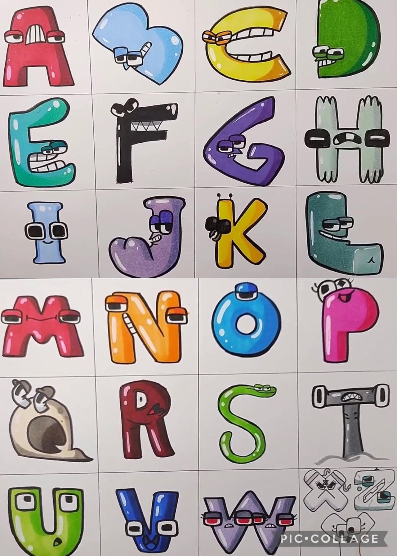 How to draw alphabet lore (D-E-H-J-K-L )