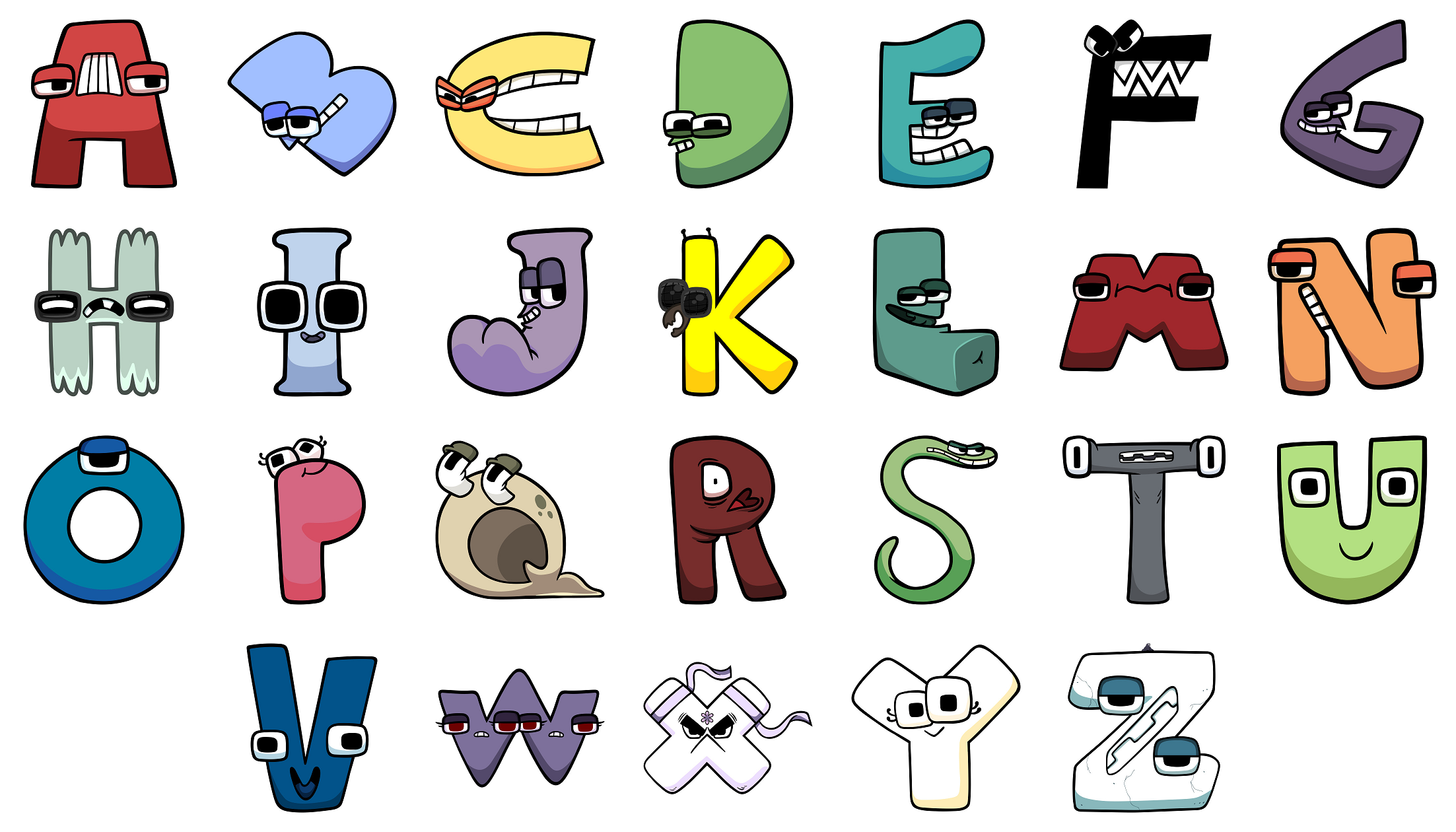 Alphabet Lore Letters by kendallannnguyen on DeviantArt