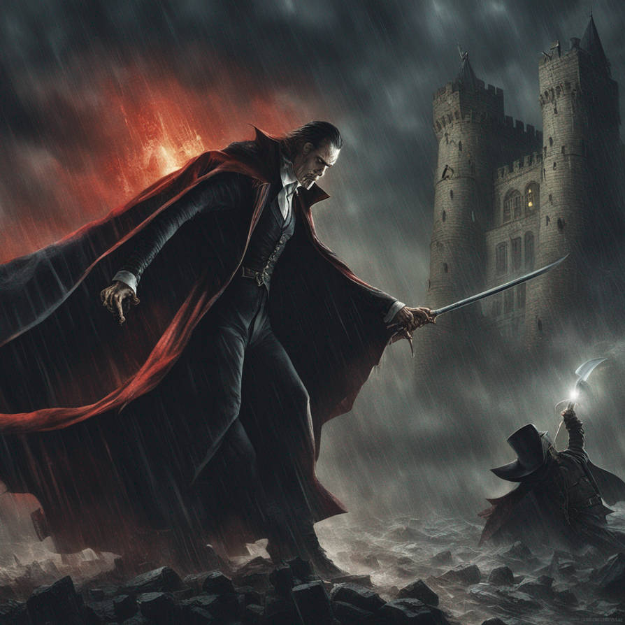 Dracula And Van Helsing Fighting During A Storm At by narnold1961 on ...