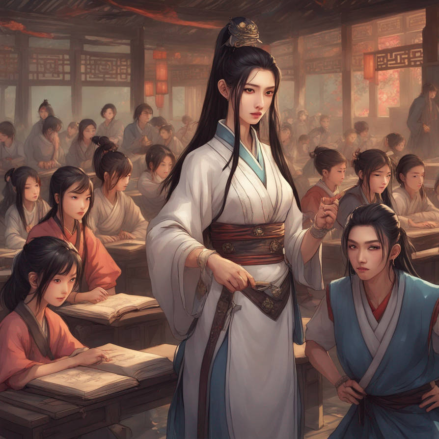 female teacher with students in ancient China by narnold1961 on DeviantArt