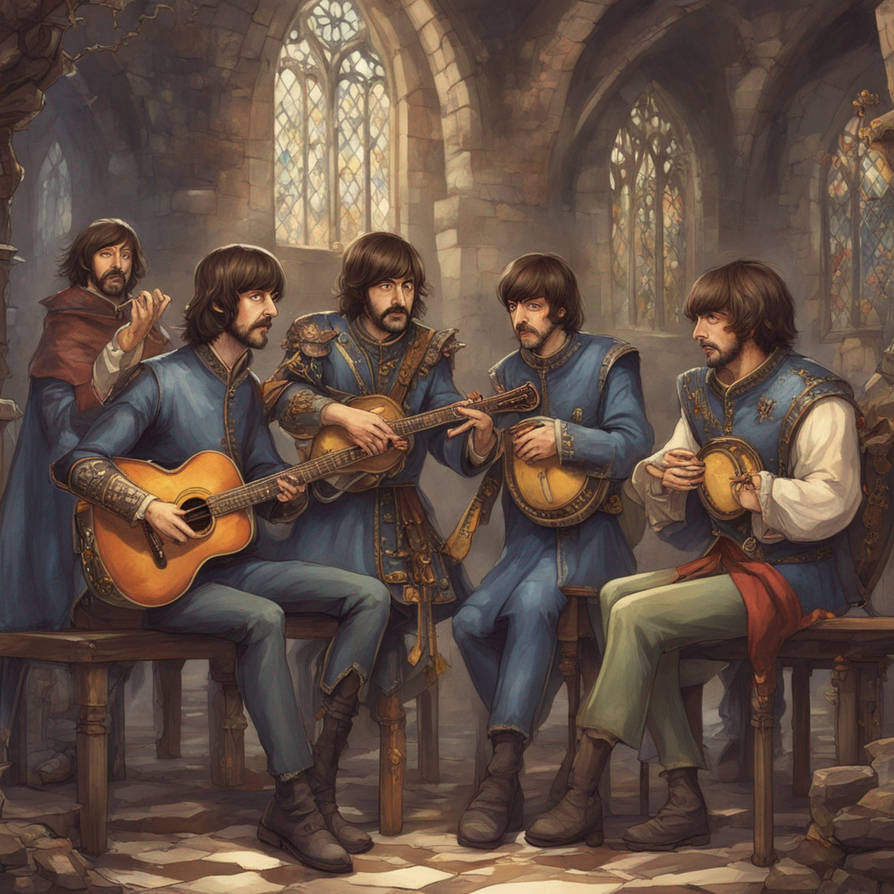 Beatles playing instruments in Medieval England by narnold1961 on ...