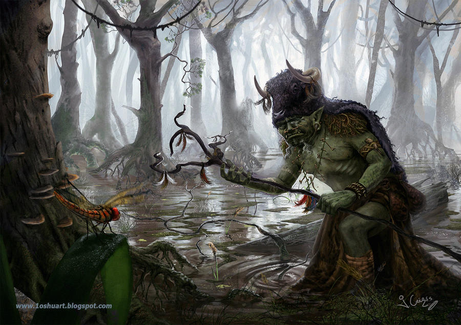 Orc Shaman DD art test by 1oshuart
