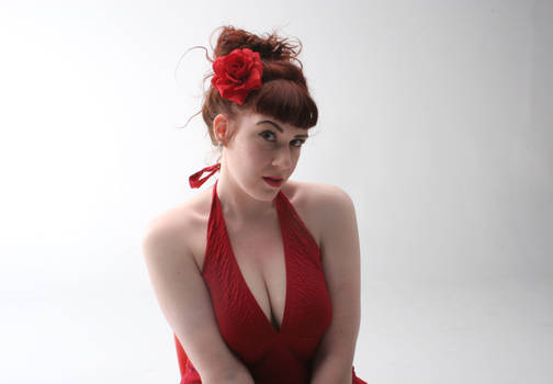 Pin up in Red flower