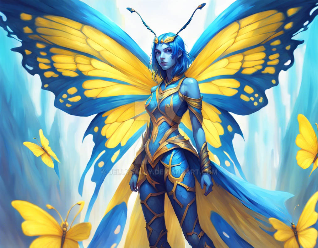 Butterfly Form Body Butterfly has human form plus beautiful blue wings by Jellysally on ...