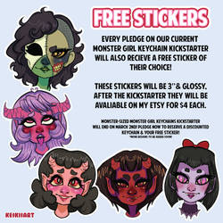 Monster Girl Stickers and Keychains