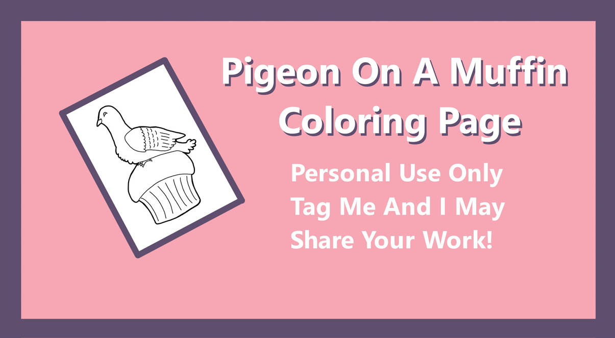 Pigeon On A Muffin Coloring Page FREE