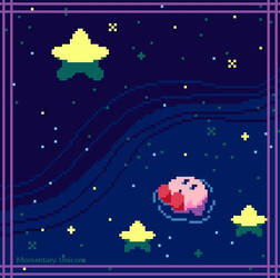 Kirby Floating With The Stars