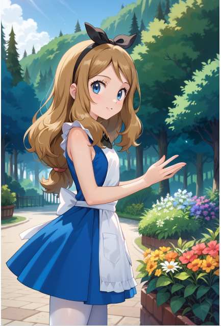 serena dressed up as alice