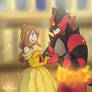 Serena as belle dancing the beast aka prince ash