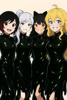 team rwby's sticky tar clothes