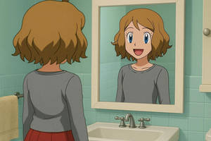 serena at the mirror
