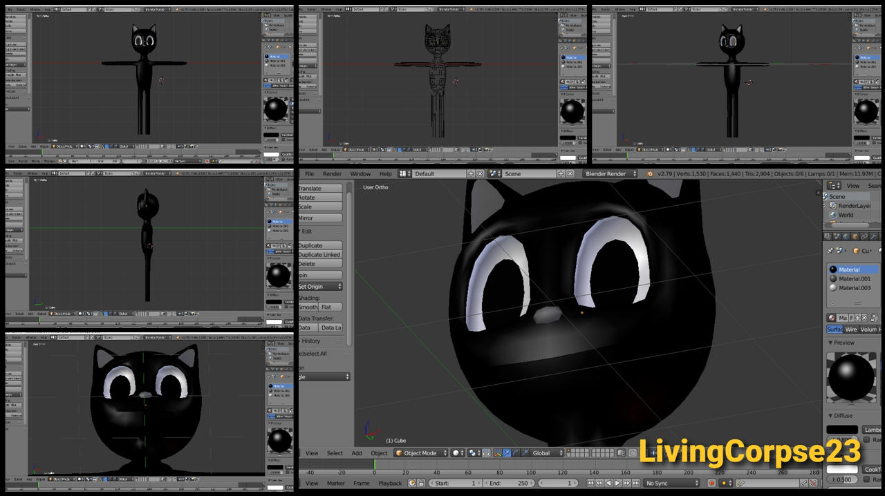 Blender] Cartoon Cat - 3D Wip (fanmade) by LivingCorpse23 on DeviantArt
