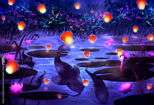 Lotus pond - Night version