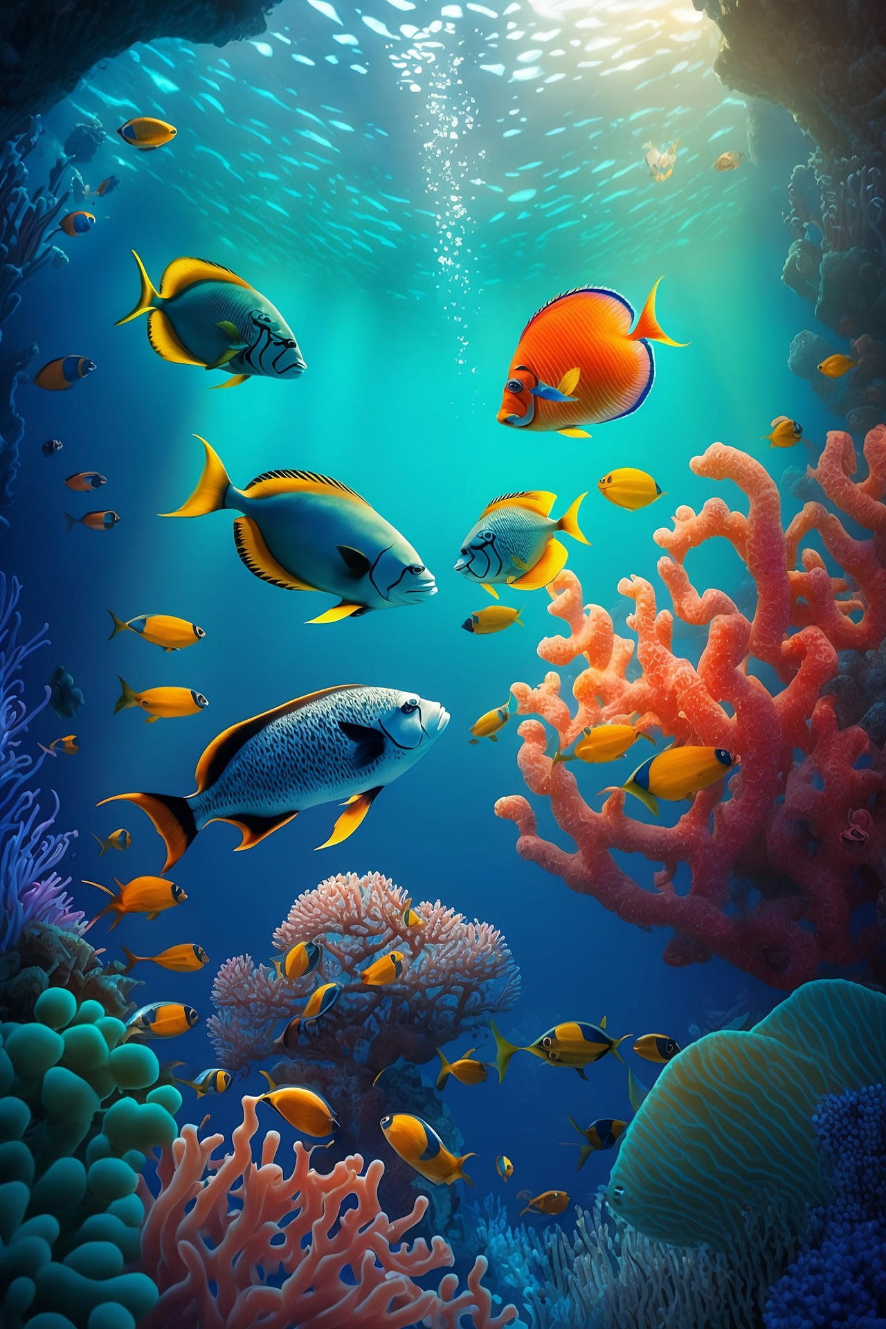 Underwater Beauty: Colorful Fish in Blue Ocean by ArtfulAbode on DeviantArt