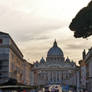 The Vatican at dusk.
