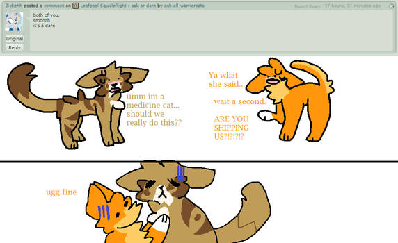 1. Leafpool and squirlflight dare