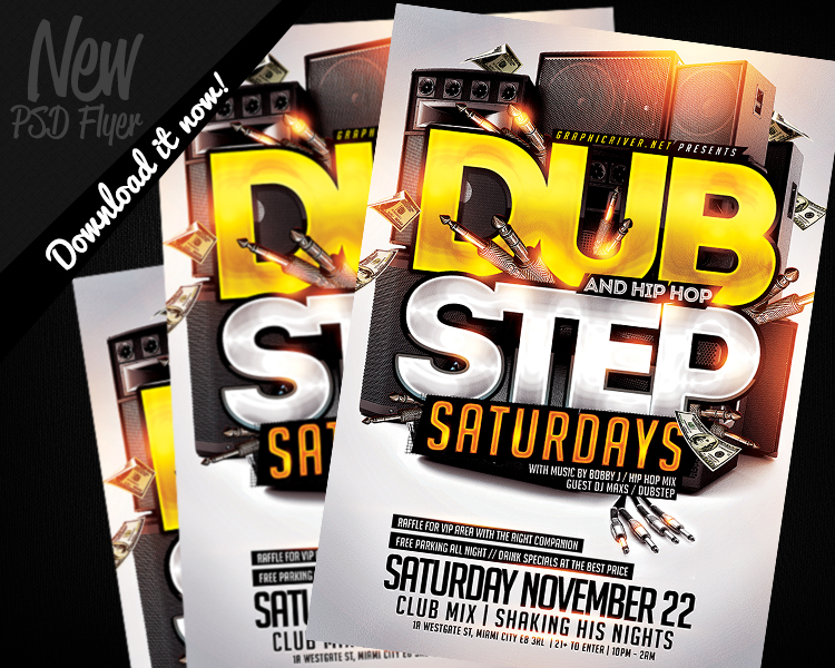 Dubstep And HipHop Flyer Template PSD