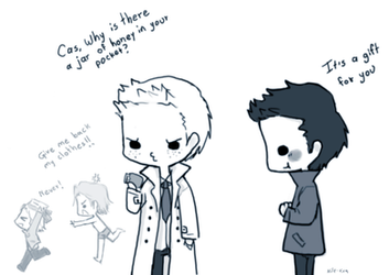 Day 6: Wearing each others' clothes  (Destiel)