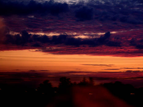 sunset from train