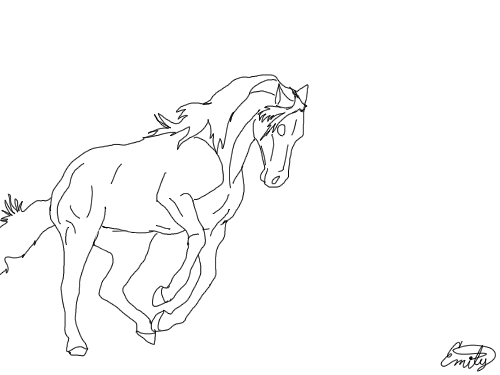 horse lineart three