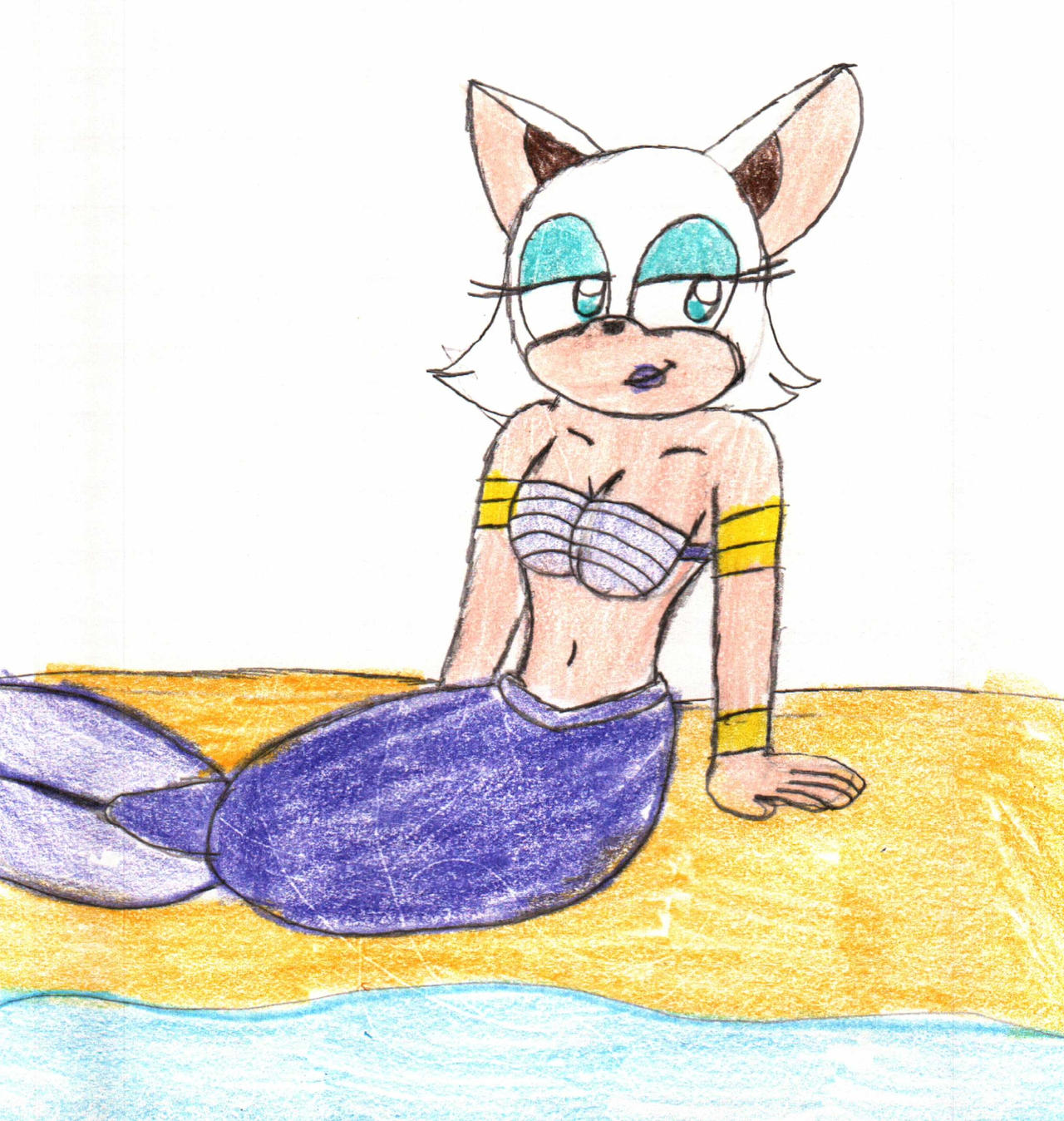 Fallnightwolf Rouge Mermaid Rouge on the Beach by FallNightWolf on DeviantArt