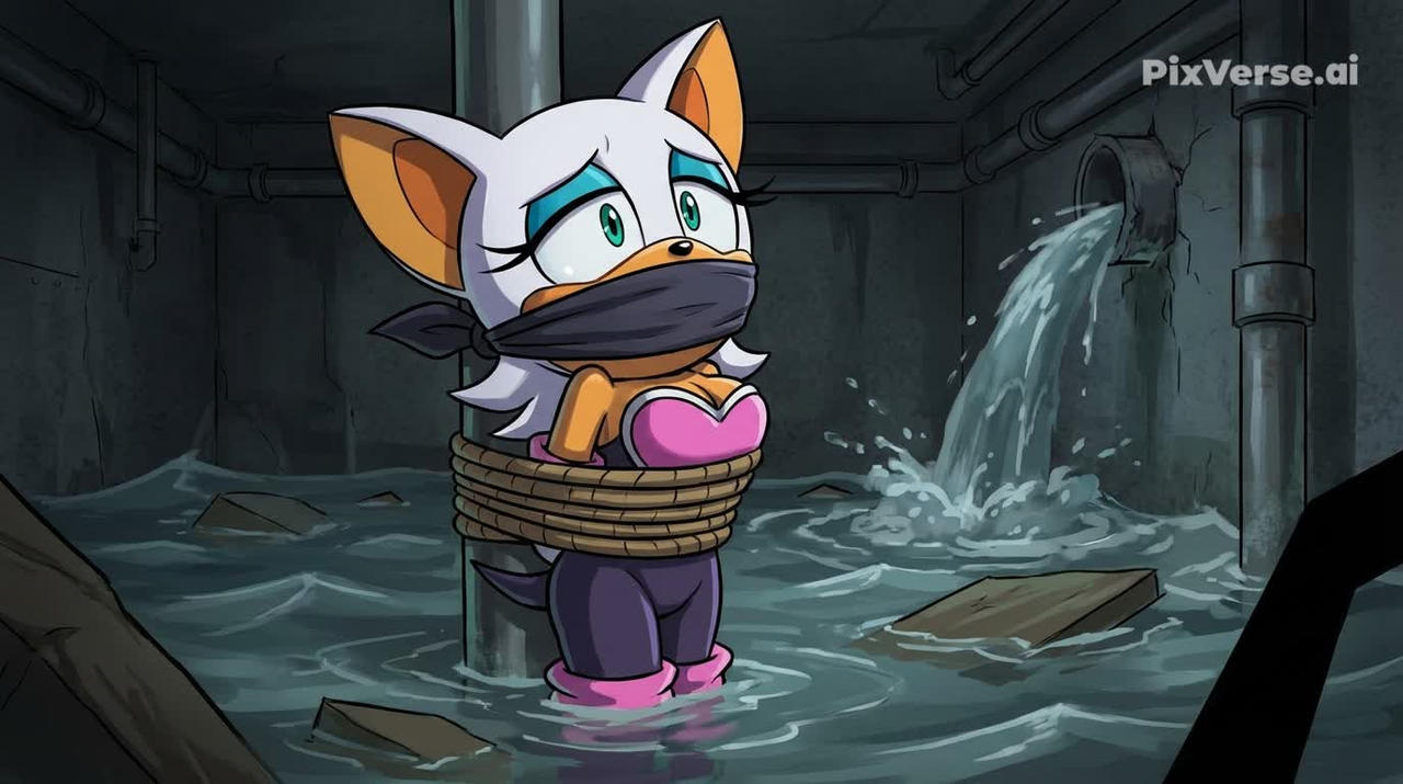 Fallnightwolf Rouge Rouge the Bat in a flooding peril by FallNightWolf on DeviantArt