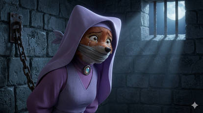 Maid Marian locked up in a dungeon (CG)