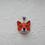 Fox pendant of polymer clay, handmade