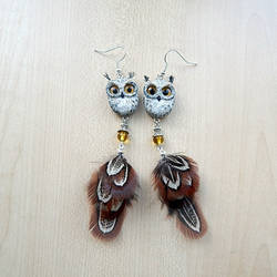 Eagle owl earrings