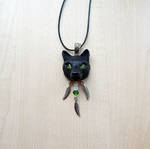 Black wolf pendant by koshka741