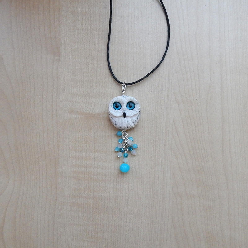 White Polar owl pendant