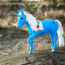 Blue unicorn figurine