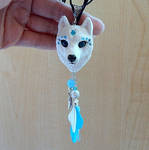 Spirit wolf, white wolf pendant by koshka741
