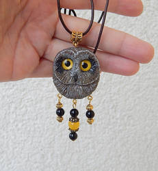 Short-eared owl pendant