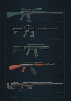 Existing rifles icons (vector)