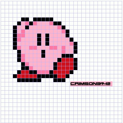 Kirby Perler Bead Pattern by CrimsonsCreations on DeviantArt