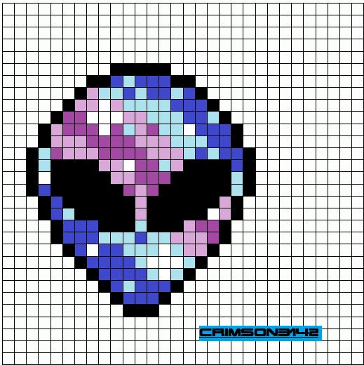 Galaxy Alien Perler Bead Pattern by CrimsonsCreations on DeviantArt