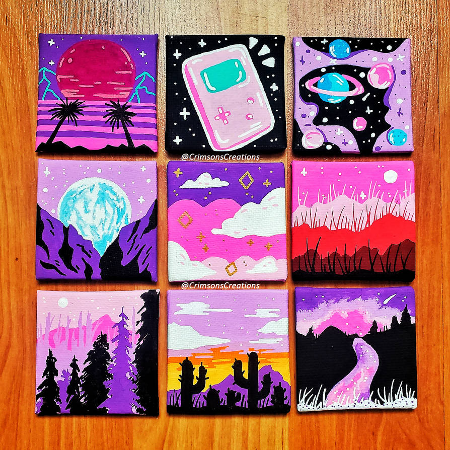 Mini Canvas Posca On Canvas Canvas Easy Posca Pen Art Easy Posca Art