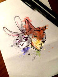 Judy and Nick - Zootopia colored version