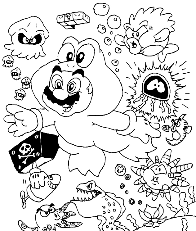 Frog Suit Mario With Enemies By Beau Skunk On Deviantart