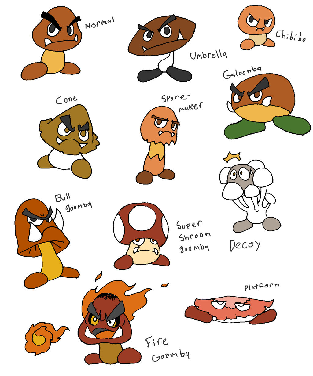 Variation Goombas by that-one-guy-again on DeviantArt