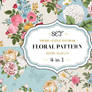 Vector vintage floral pattern. Set.