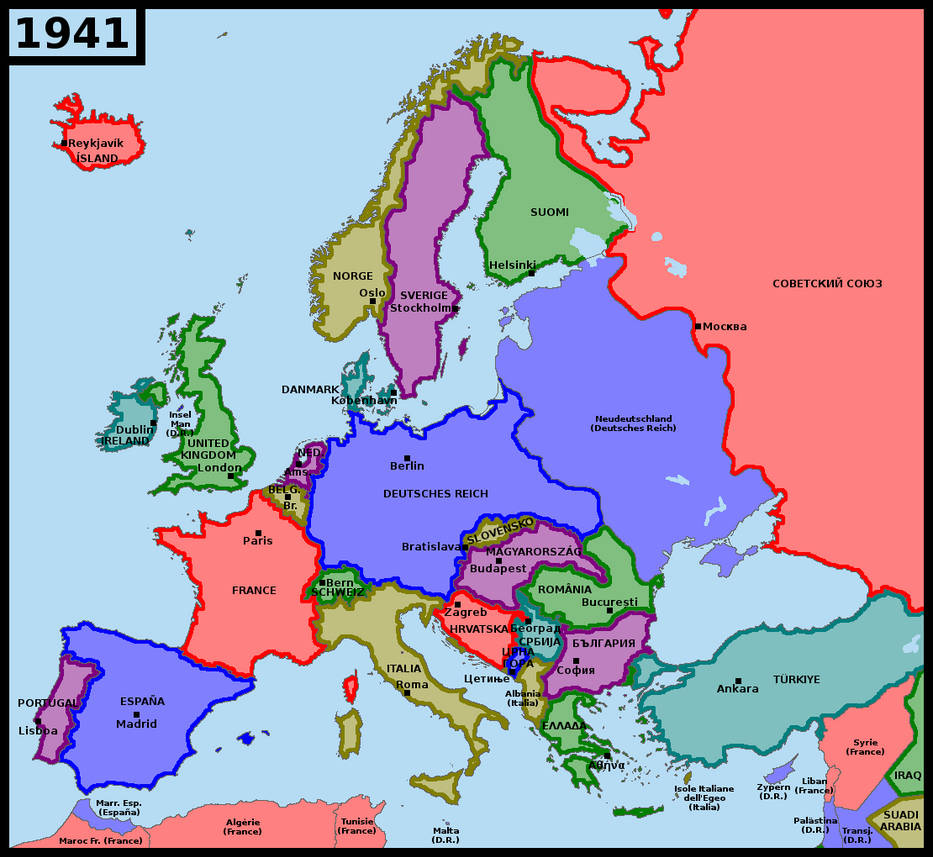 Map about Europe after World War II (1941) by matritum on DeviantArt