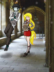 Fionna and Marshall Lee - in Hogwarts