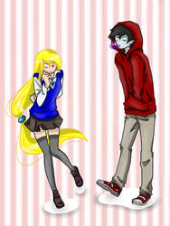 Fionna and Marshall Lee - pink and white