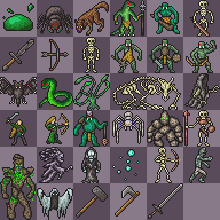 32x Fantasy Monsters (And some stray items) by Balduranne on DeviantArt