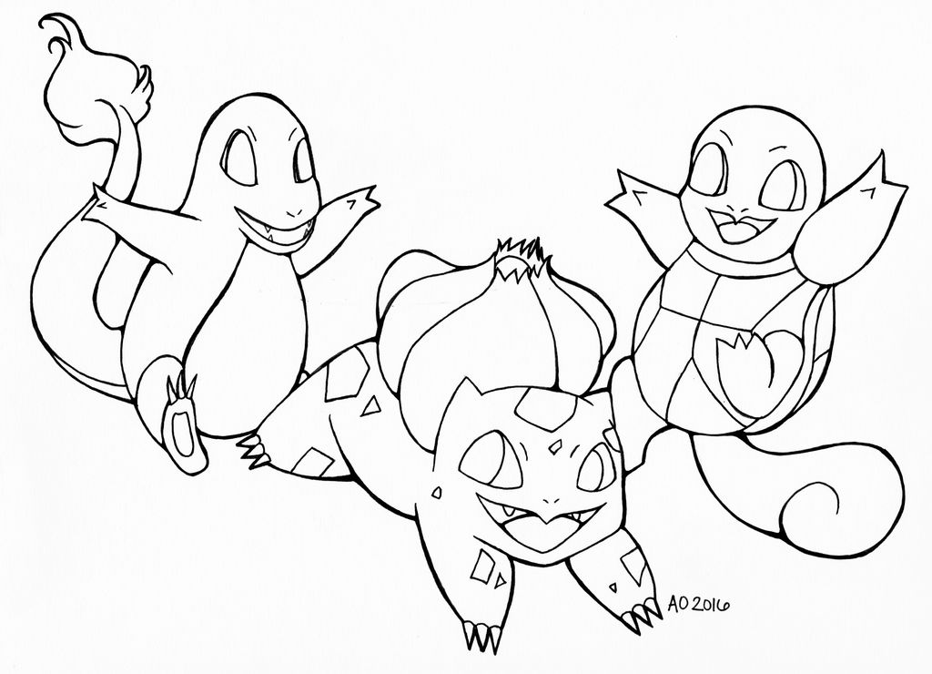 Pokemon Gen 1 Starters Coloring Page by pristinepanda on DeviantArt