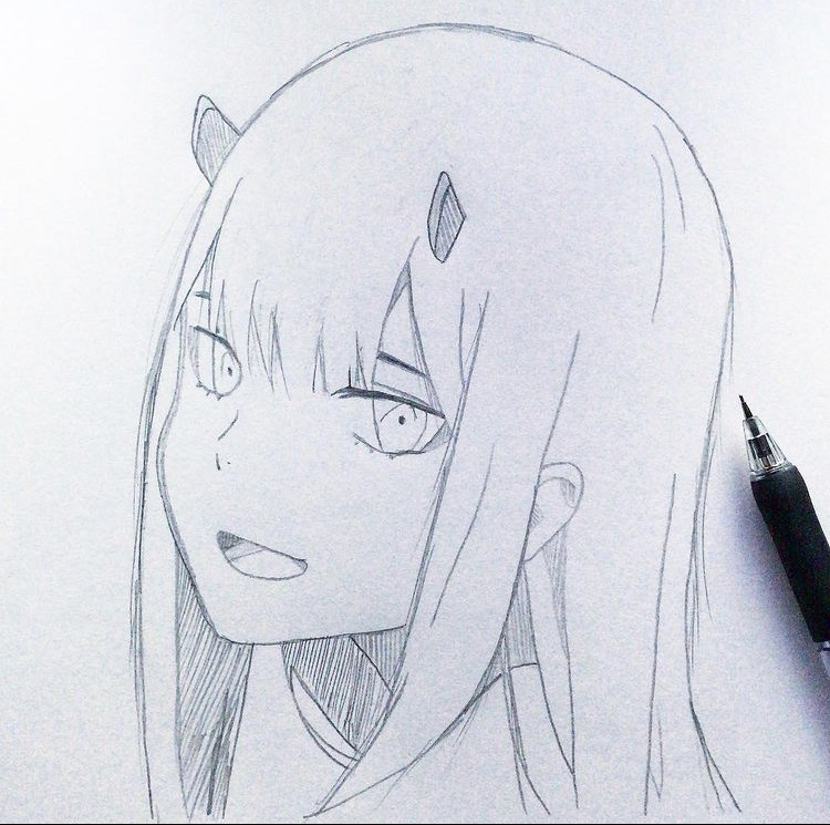 Drawing Of Zero Two By Demxonzy9 On Deviantart Drawing Of Zero Two By Demxonzy9 On Deviantart