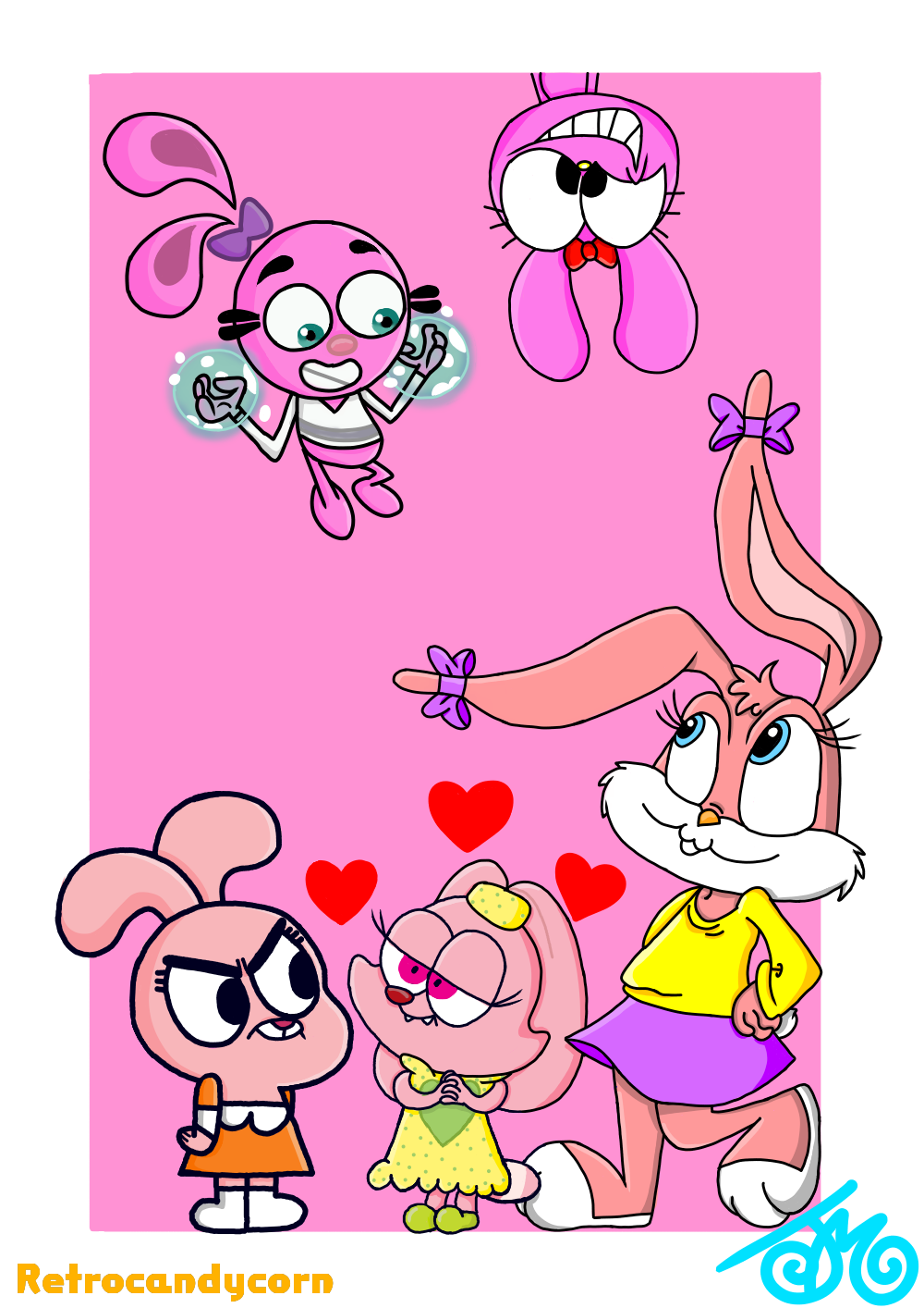 Pink Bunnies by Retrocandycorn on DeviantArt