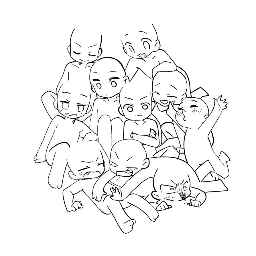 Character Base Party Chibi Group Base by PaintSplashesByNico on DeviantArt